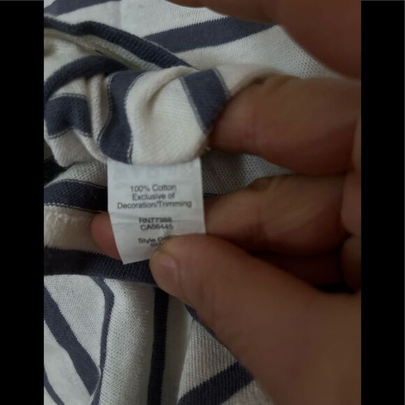 Madewell off white with gray stripes Hiatus sleeveless top,slightly distressed,M - Picture 9 of 11